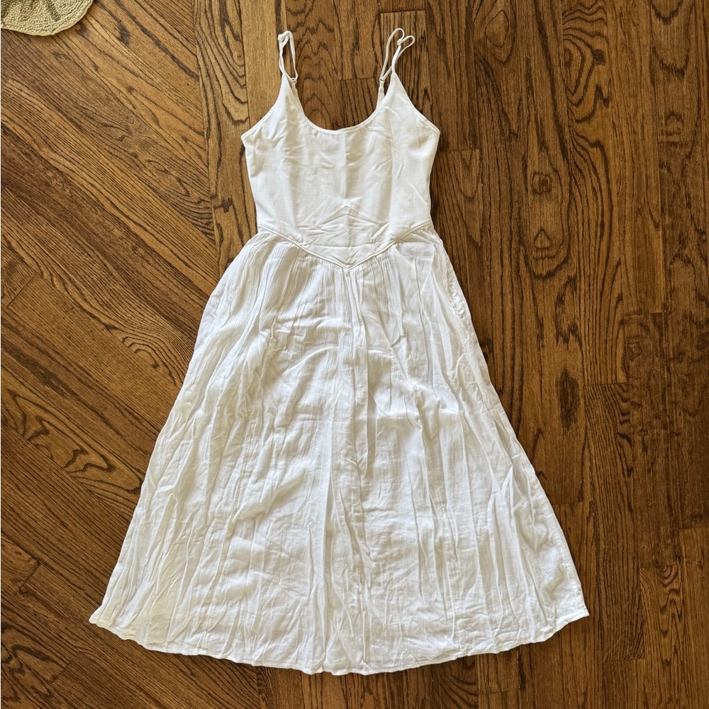Aerie at the barre drop waist midi dress small sleeveless fit and flare babydoll - Picture 3 of 10